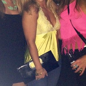 Marciano Neon Green silk/lace top